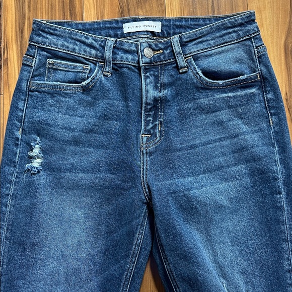Flying Monkey Distressed Straight Jeans - Picture 3 of 7